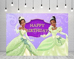 princess tiana backdrop for birthday party supplies 5x3ft princess and the frog photo backgrounds tiana theme baby shower banner for birthday cake table decoration