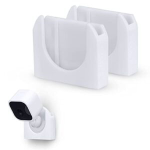 brainwavz adhesive wall mount for blink mini camera, 2 pack, no hassle holder, strong 3m vhb tape, no screws, no mess install, bracket stand (white)