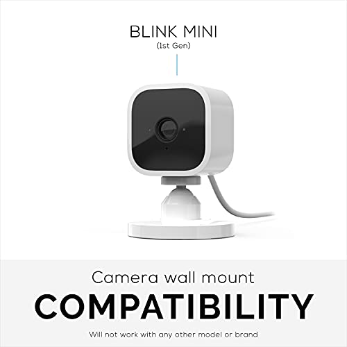 BRAINWAVZ Adhesive Wall Mount for Blink Mini Camera, 2 Pack, No Hassle Holder, Strong 3M VHB Tape, No Screws, No Mess Install, Bracket Stand (White)