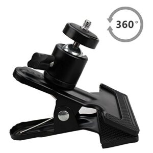 SUPON Multi-Function Tripod Camera Clip Clamp Flash Holder Mount with 360 Swivel Photography Ball-Head 1/4" Threaded Screw for Camera Tripod, SLR, DSLR, Video Cameras,Studio Backdrop Camera