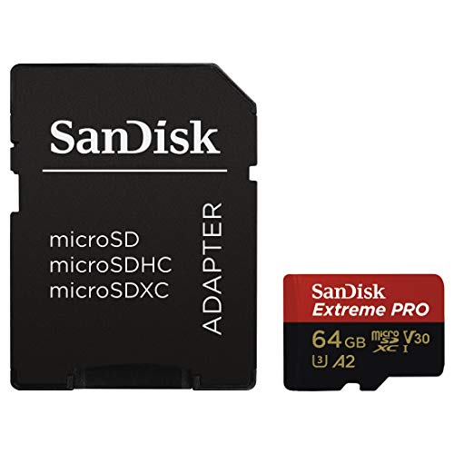 SanDisk Extreme Pro MicroSDXC UHS-I U3 A2 V30 64GB + Adapter