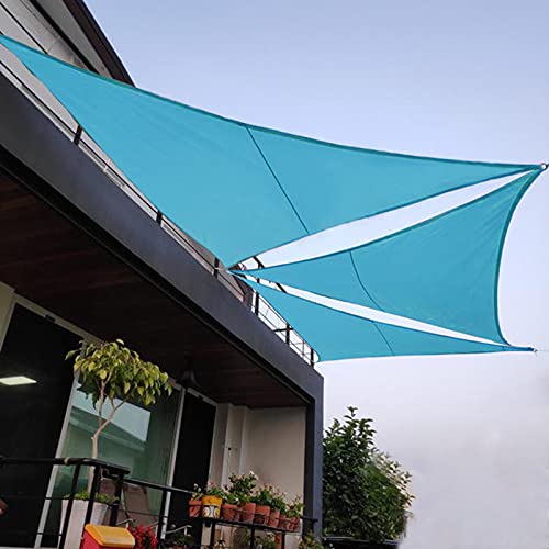 ACCREST Sun Shade Sail Waterproof 6.5'×6.5'×6.5' Triangle Shade Sail UV Block Canopy Awning for Patio Backyard Lawn Garden Outdoor Activities，Lake Blue