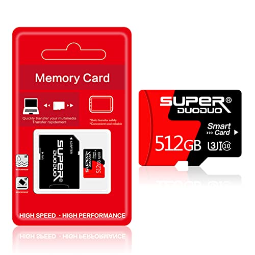 512GB Micro SD Card Class 10 Memory Card TF Card for Wyze, GoPro，Smartphone, Table with SD Adapter