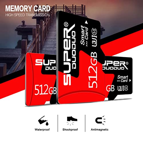 512GB Micro SD Card Class 10 Memory Card TF Card for Wyze, GoPro，Smartphone, Table with SD Adapter