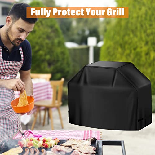 Grill Cover, BBQ Cover 59 inch,Grill Covers Waterproof,Anti-UV & Fade Resistant, Barbecue Grill Cover with Velcro Straps,Gas Grill Cover Rip Resistant,for Weber,Char Broil,Nexgrill Grills