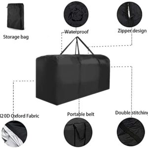 Aurragiy Patio Cushion Storage Bag Extra Large Oxford Fabric Outdoor Cushion Bag Waterproof Resistant Outdoor Zippered Storage Bags for Furniture Cushions 68" L x 30" W x 20" H (Black)