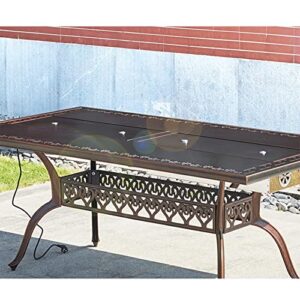 Outdoor Barbecue Table Courtyard Garden Terrace Cast Aluminum Leisure Furniture Household Smokeless Barbecue Table (Size : 162x90x73cm)