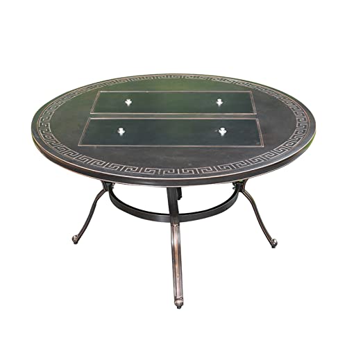 SUNESA Outdoor Cast Aluminum Tables Domestic Charcoal Barbecue Table Electric Oven Courtyard Terrace Garden Leisure European Table (Without Chair)