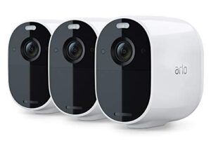 arlo essential spotlight camera – 3 pack – wireless security, 1080p video, color night vision, 2 way audio, wire-free, direct to wifi no hub needed, works with alexa, white – vmc2330