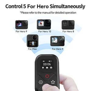 Remote Control for GoPro, TELESIN Magnetic Charging Wireless Smart Controller with LCD Display Wrist Strap for Go Pro Max Mini Hero 11 10 9 8 Traval Hiking Bike Motorcycle Cycling Selfie Accessories