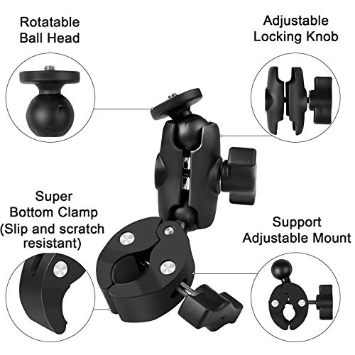 Taisioner Super Camera Clamp Mount Double Socket Arm 1/4"-20 Ball Head Adapter for GoPro AKASO DJI Action Insta360 or DSLR Digital Camera Monitor/LED Lights/Ronin-M/Ronin MX/Freefly MOVI