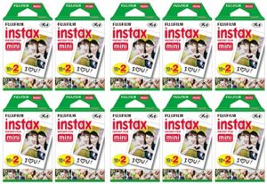 fujifilm instax mini instant film (10 twin packs, 200 total pictures) for instax cameras