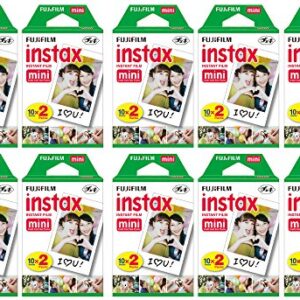 Fujifilm Instax Mini Instant Film (10 Twin Packs, 200 Total Pictures) for Instax Cameras