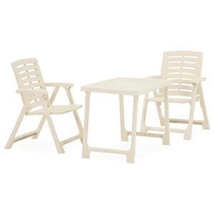 vidaxl folding bistro set garden patio backyard yard park terrace outdoor furniture bar pub party balcony sets 3 piece plastic white