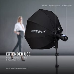 NEEWER Z1-C TTL Round Head Flash Speedlite for Canon DSLR Cameras, 76Ws 2.4G 1/8000s HSS, 10 Levels LED Modeling Lamp, 2600mAh Lithium Battery, 480 Full Power Shots, Recycle in 1.5s Flash