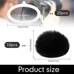 Nezyo 10 Pieces Camera Mic Windscreen Furry Camera Wind Muff Wind Cover Built in Microphone Outdoor Wind Filter for DSLRs Mic Outdoor Windshield