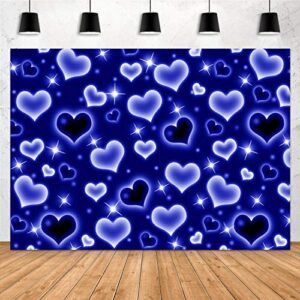 aperturee blue heart early 2000s backdrop 7x5ft valentines birthday newborn baby shower kids love heart stars photography background valentines portrait photo booth studio shoot props party decoration