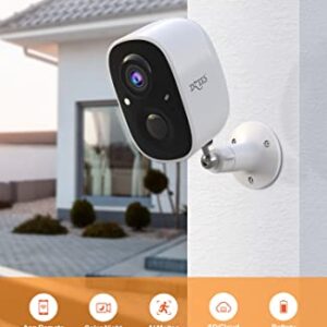 Dzees Outdoor Camera Wireless, Battery Powered WiFi Surveillance Camera for Home Security System with Siren Alarm & Spotlight, Motion Detection, Color Night Vision, IP65 Waterproof Cloud/SD-2-Pack