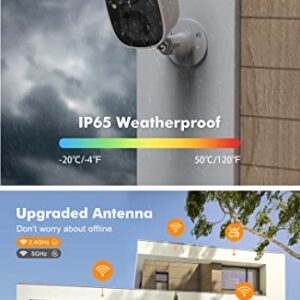 Dzees Outdoor Camera Wireless, Battery Powered WiFi Surveillance Camera for Home Security System with Siren Alarm & Spotlight, Motion Detection, Color Night Vision, IP65 Waterproof Cloud/SD-2-Pack