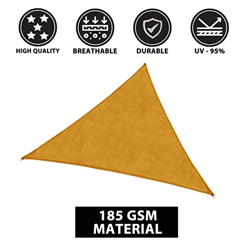 Gold Armour Sun Shade Sails, Triangle 8'x8'x8' Canopy 185GSM UV Block Shade Sail, Patio Furniture & Accessories for Lawn Garden Deck Backyard Outdoor Activities, Sand
