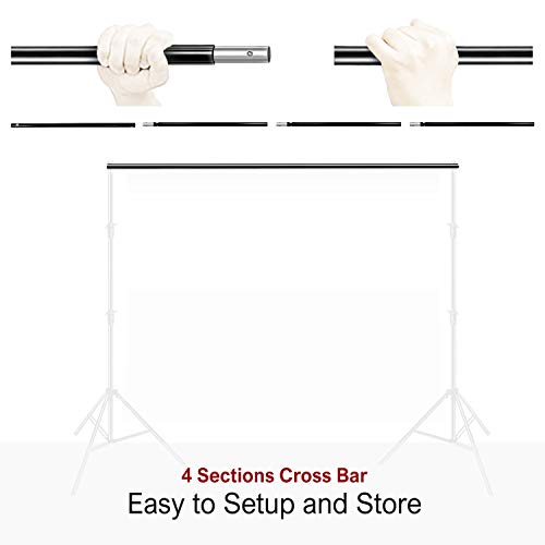 LimoStudio 10 ft Wide Crossbar, 4-Section, Photography Lighting Muslin Backdrop Support Crossbar, Wide Compatibility, AGG1783