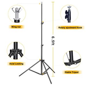 Backdrop Stand for Parties, CPLIRIS 6.5x10ft Adjustable Photo Backdrop Stand Background Support with 4 Spring Clips, 2 Sandbag, 4 Backdrop Holder Clip for Parties, Baby Shower, Birthday