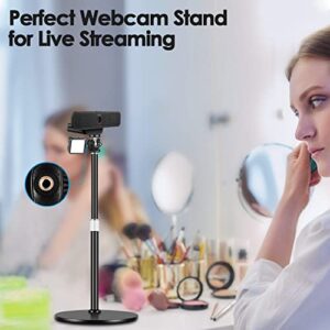 Nycetek Webcam Tripod Stand for Desk: Webcam Stand for Logitech Brio | C920 | C922 - Height & Angle Adjustable Desktop Tripod for Light & 1/4" Thread for Live Streaming | Video Calling