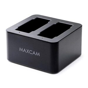maxcam dual battery charger with type-c usb cable for gopro hero11/hero10/hero9 black enduro battery