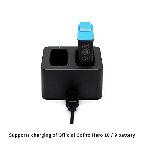 MAXCAM Dual Battery Charger with Type-C USB Cable for GoPro HERO11/HERO10/HERO9 Black Enduro Battery