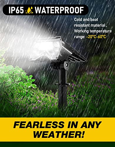 BRILLANFIRE Solar Flood Lights Outdoor, IP65 Waterproof 28 LEDs Solar Powered Spot Lights Outdoor, [2 Pack/2 Modes] 2-in-1 Solar Lights Outdoor Waterproof for Yard Garden Patio Driveway Pool Walkway