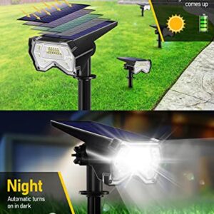 BRILLANFIRE Solar Flood Lights Outdoor, IP65 Waterproof 28 LEDs Solar Powered Spot Lights Outdoor, [2 Pack/2 Modes] 2-in-1 Solar Lights Outdoor Waterproof for Yard Garden Patio Driveway Pool Walkway