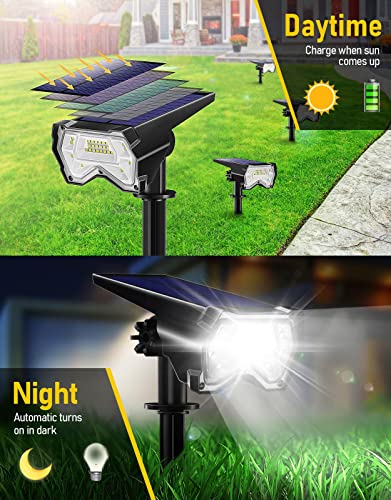 BRILLANFIRE Solar Flood Lights Outdoor, IP65 Waterproof 28 LEDs Solar Powered Spot Lights Outdoor, [2 Pack/2 Modes] 2-in-1 Solar Lights Outdoor Waterproof for Yard Garden Patio Driveway Pool Walkway