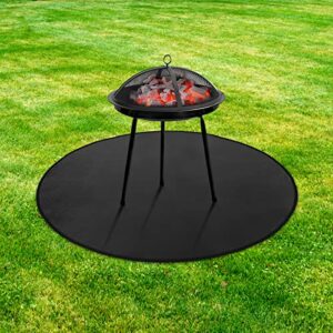 Fire Pit Mat 48 Inch Round, Grill Mats for Outdoor Grill Deck Protector High Temperature Resistance Protects Deck Garden Grass Fireproof Mat BBQ Mat Grill Floor Mat Patio Mat