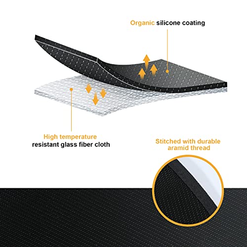 Fire Pit Mat 48 Inch Round, Grill Mats for Outdoor Grill Deck Protector High Temperature Resistance Protects Deck Garden Grass Fireproof Mat BBQ Mat Grill Floor Mat Patio Mat