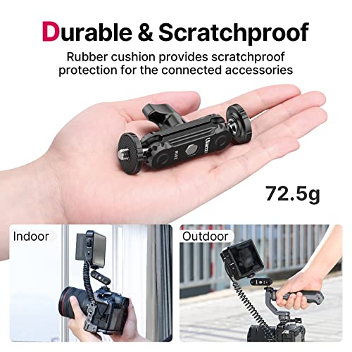 ULANZI Magic Arm with Double Ballhead 1/4" Screw, Compatible with Universal Monitor Mount for Camera, Video Shooting Photography Accessories Microphone Fill Light Bracket