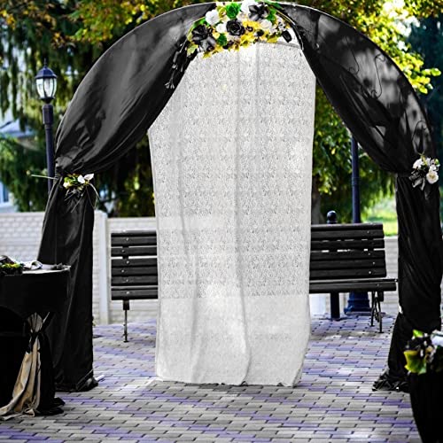 Wedding Arch Draping Fabric 19FT 1 Panel Black Wedding Arch Drapery Sheer Curtains for Backdrop Wedding Arch Decorations for Ceremony Stage Reception Banquet Party（1 Panel）, Black