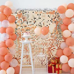 Kate Square Light Gold Sequin Wall Panels Shimmer Wall Birthday Party Backdrop Decorations (Pack of 12)