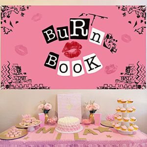 Unbess Mean Girls Party Backdrop Banner Hot Pink Burn Book Photography Background Posters for Room Y2K Aesthetic Early 2000s Teens Sweet Birthday Bachelorette Party Decorations Supplies, 6.6 x 3.8 ft