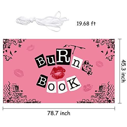 Unbess Mean Girls Party Backdrop Banner Hot Pink Burn Book Photography Background Posters for Room Y2K Aesthetic Early 2000s Teens Sweet Birthday Bachelorette Party Decorations Supplies, 6.6 x 3.8 ft