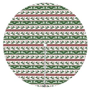 Christmas Pattern round outdoor tablecloth,Round Tablecloth with Umbrella Hole and Zipper for Patio Garden,Waterproof Spill-Proof,for umbrella table Patio Garden(52" Round,Dark Green Burgundy White)