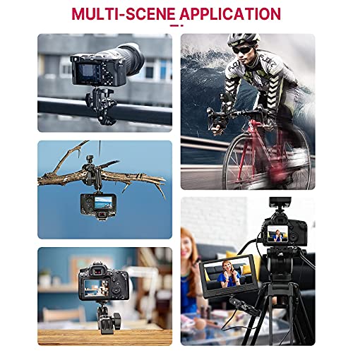 ULANZI Super Clamp Camera Clamp Mount Monitor 360° Ballhead Magic Arm Double Ball Head Adapter with 1/4"-20 & 3/8"-16 Thread for Canon Nikon DSLR Camera/Gopro/LED Lights/Ronin-M/Ronin MX/Freefly MOVI