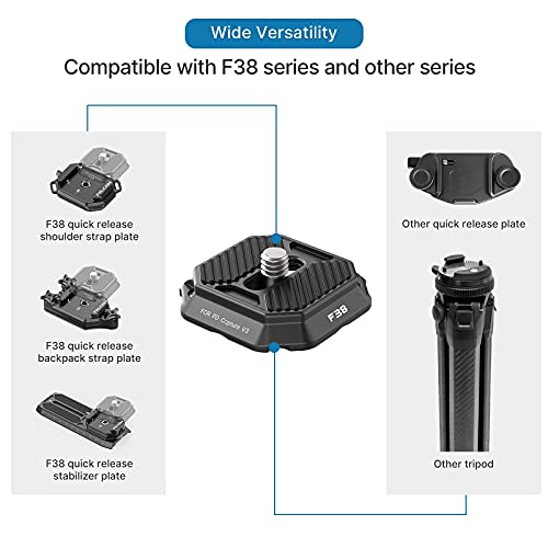 Ulanzi New Version F38 Quick Release Plate 2-in-1, FALCAM F38 Quick Release System QR Plate Camera Tripod Mount Adapter Compatible with PD and F38 (New Version Top Plate, Base Mount NOT Include)