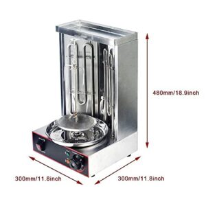 NJTFHU Electric Shawarma Machine Home Vertical Rotisserie 110V Gyro Broiler with 2 Heating Tubes Meat Catcher for Home,Outdoor,Garden Rotisserie