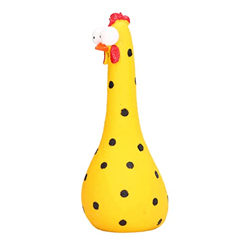 TOTITOM Chicken Statue Silly Chicken Decor Resin Statue Ornaments with Long Neck Handmade Unique Ornament for Home Garden Backyard Decoration(Yellow)