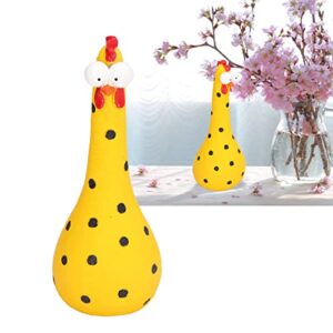 TOTITOM Chicken Statue Silly Chicken Decor Resin Statue Ornaments with Long Neck Handmade Unique Ornament for Home Garden Backyard Decoration(Yellow)