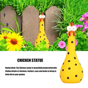 TOTITOM Chicken Statue Silly Chicken Decor Resin Statue Ornaments with Long Neck Handmade Unique Ornament for Home Garden Backyard Decoration(Yellow)