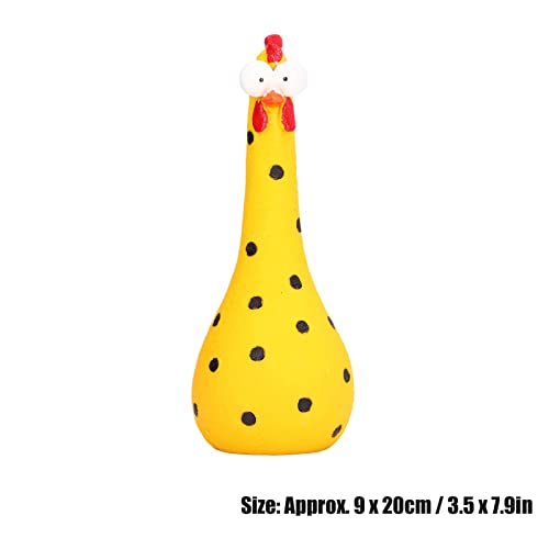 TOTITOM Chicken Statue Silly Chicken Decor Resin Statue Ornaments with Long Neck Handmade Unique Ornament for Home Garden Backyard Decoration(Yellow)