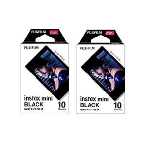 fujifilm instax mini 8 instant film 2-pack (20 sheets) value set for fujifilm instax mini 8 cameras – black