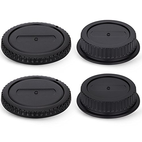 2 Pack JJC Body Cap Cover and Rear Lens Cap Kit for Canon EOS Rebel T6 T7 T5 T4i T5i T6i T6s T7i T8i SL1 SL2 SL3 60D 70D 77D 80D 90D 5D Mark II III IV 6D 7D & More Canon DSLR Camera with EF EF-S Lens