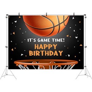 Ticuenicoa 5x3ft Basketball Themed Backdrop Happy Birthday Party Decorations for Teens Kids Game Time Background for Photography Newborn Baby Birthday Party Cake Table Banner